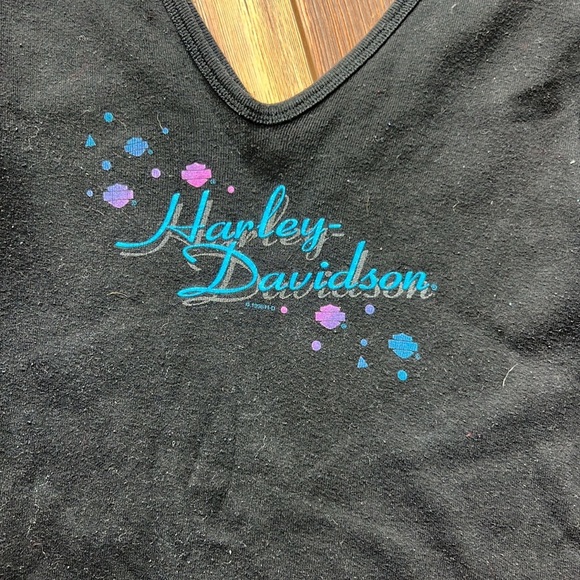 Vintage 90s Harley-Davidson V-Neck Black Tank Top Sz XL - Picture 5 of 9